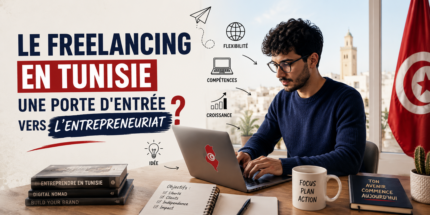 Hero image for Le freelancing en Tunisie : une porte d'entrée vers l'entrepreneuriat ?