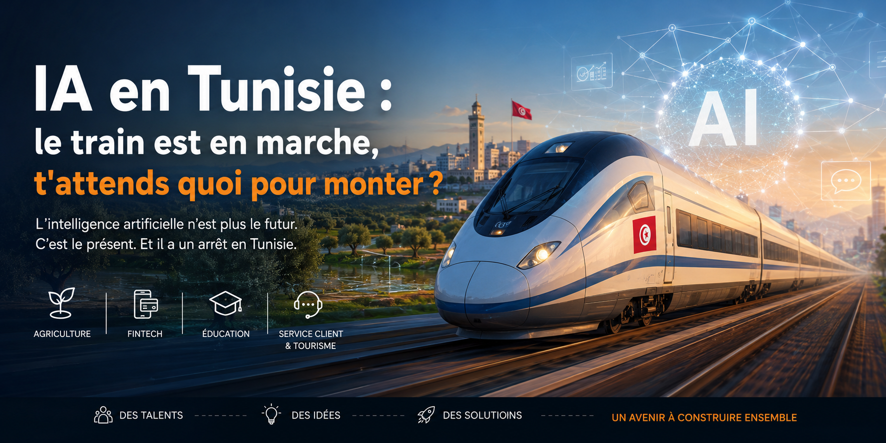 Hero image for IA en Tunisie : le train est en marche, t'attends quoi pour monter ?